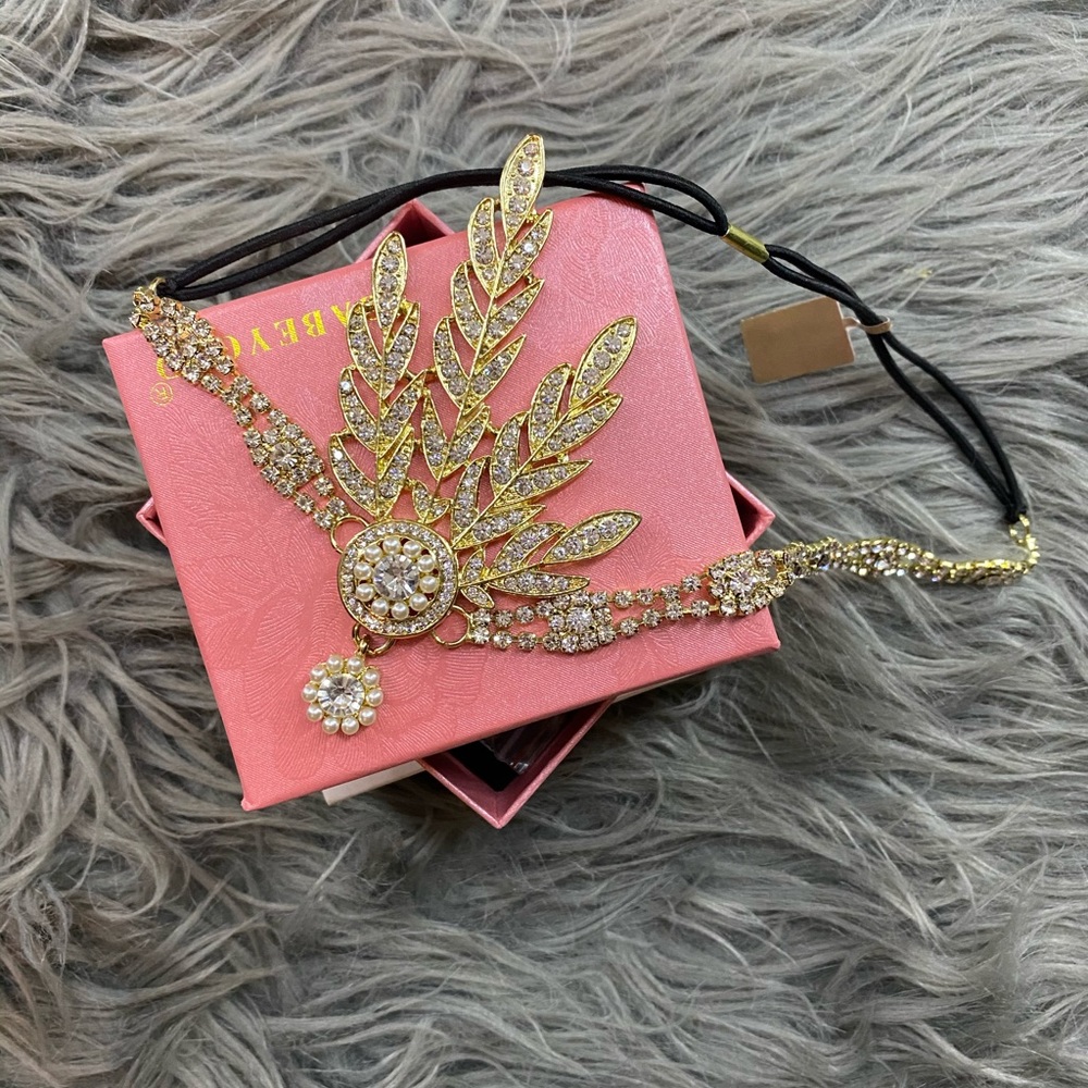 1920’s Gold/Black Leaf Medallion Headband